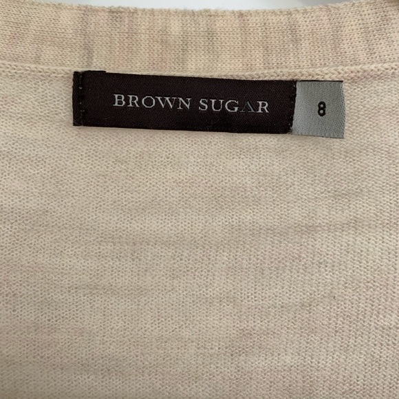 Light beige/cream 100% wool fine knit long cardi - Picture 2 of 3